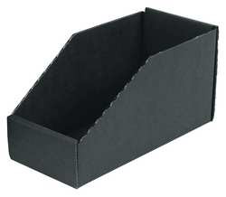 PROTEKTIVE PAK 37115 ESDCORRSHELFBIN,BLACK,CARDBOARD,4 1/2 IN