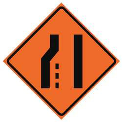 USA-SIGN 669-C/36-MFO-LS G7239 TRAFFIC SIGN LEFT LANE ENDS SYMBOL