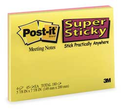 3M OFFICE SUPPLIES (OFSD) 6845-SSP STICKY NOTES 6 X 8 PK4