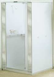 MUSTEE 80 SHOWER STALL,THERMOPLASTIC,CENTER DRAIN