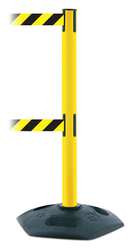 TENSABARRIER 886T2-35-MAX-NO-D4X-C BARIER POST W/ BELT BLACK/YELLOW STRIPED