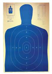 LE TARGETS B-27E BLUE-100 SILHOUETTE TARGET PK100