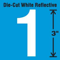 STRANCO INC DWR-3-1-5 DIE-CUT REFLECTIVE NUMBER LABEL 1 PK5