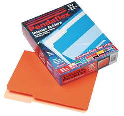 PENDAFLEX PFX421013ORA LETTER FILE FOLDERS ORANGE PK100
