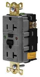 HUBBELL GFR5362SGGY GFCI DUPLEX 20A 125V GRAY