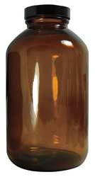 QORPAK GLC-02125 AMBER WIDE MOUTH PACKER BOTTLES WITH BLA