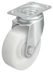 BLICKLE L-POG 100K-12 SWIVEL PLATE CASTER,GRY NYLON,4",400 LB.
