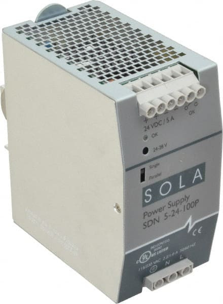 SOLA SDN5-24-100P 120 WATT, 5 AMP, 230 VAC INPUT, 24 VDC O