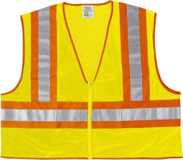 MCR SAFETY WCCL2LX3 POLY, MESH SAFETY VEST, 4 1/2" ORANGE/SI