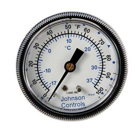 JOHNSON CONTROLS T-5502-1002 TEMP. INDICATOR 0 TO 100F 2-1/2 DIA.