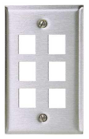 HUBBELL SSF16 PLATE 6 PORTS GRAY WALL