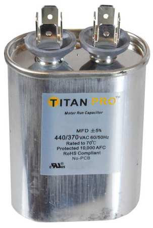 TITAN PRO TOCF12.5 MOTOR RUN CAPACITOR OVAL 3-9/16 IN H
