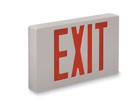 BIG BEAM XKL2RWWU EXIT SIGN, WHITE, 2 FACE(S), LED, UNIVER