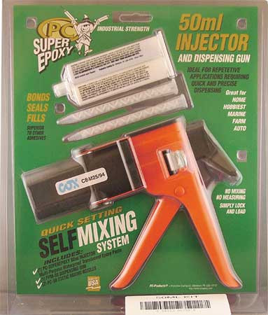 PC PRODUCTS 000588 EPOXY TRANS 50ML KIT W/GUN AND NOZZLES