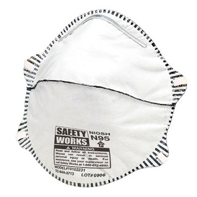 MSA SAFETY WORKS 10102481 DUST RESPIRATORS, N95, 20-PK.