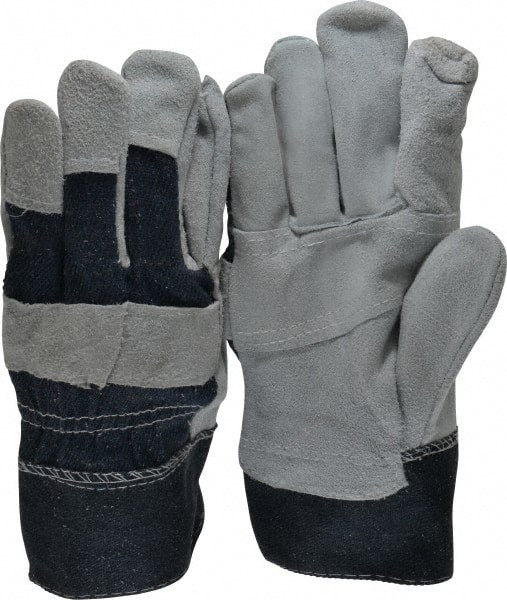 MCR SAFETY 1220DX LEATHER PALM GLOVES, COWHIDE, LARGE, LEA