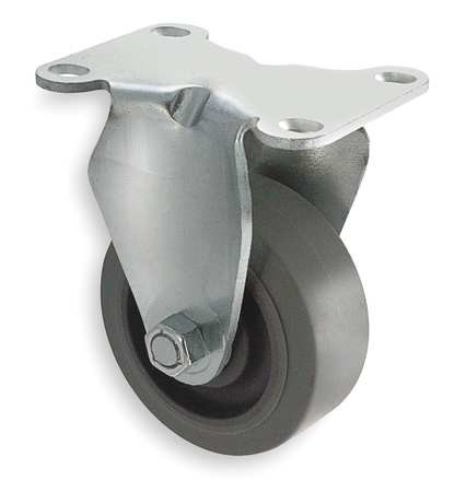 GRAINGER GLOBAL SOURCING 1UHZ3 RIGID PLATE CASTER RUBBER 4 IN. 250 LB.