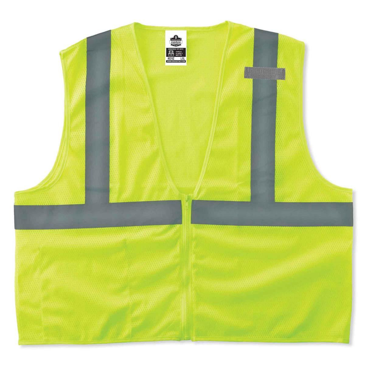 ERGODYNE 21053 ECONOMY VEST CLASS II MESH ZIPPER LIME S