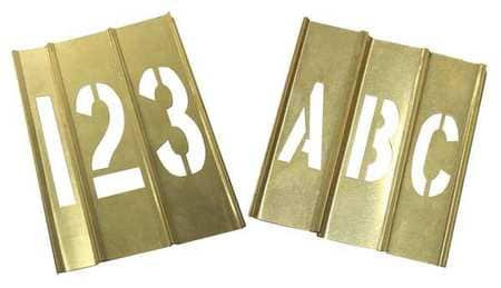 GRAINGER GLOBAL SOURCING 20Y518 STENCIL KIT 46 PIECE 1 IN BRASS