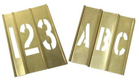 GRAINGER GLOBAL SOURCING 20Y519 STENCIL KIT 46 PIECE 2 IN BRASS