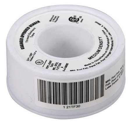 GRAINGER GLOBAL SOURCING 21TF30 SEALANT TAPE 3/4 X 520 IN