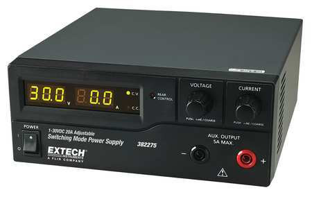 EXTECH 382275 600 WATT, 20 AMP, 30 VDC OUTPUT, BENCHTO