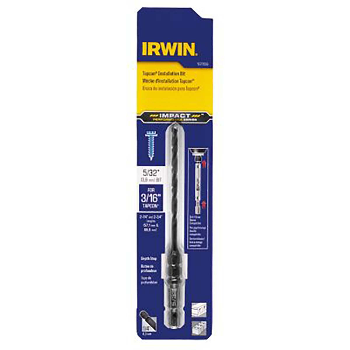IRWIN 1870566 DRL BIT IMPACT TAPCON 5/32" X 5"OAL CARD