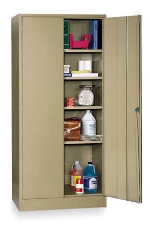 EDSAL MANUFACTURING COMPANY 1UFE3 STORAGE CABINET TAN 78 IN H 36 IN W