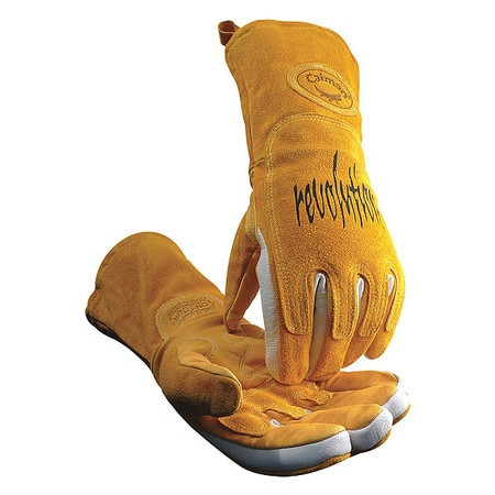 CAIMAN 1812-6 G6136 GLOVE WELDING 14 IN L GLD AND GRAY