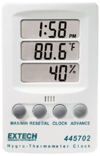 EXTECH 445702 CLOCK DIGITAL HYGROMETER,14 TO 140 F