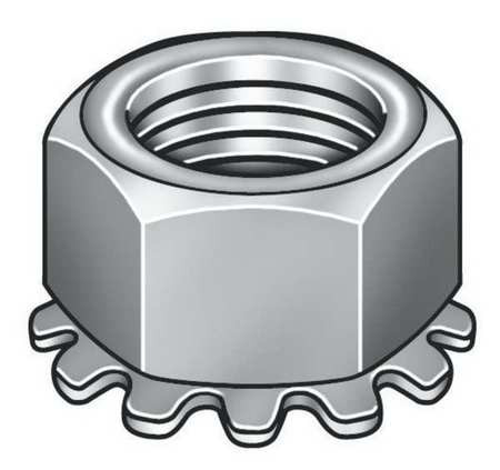 GRAINGER GLOBAL SOURCING 4CAJ9 HEX LOCKNUT 1/4-28 GR 2 ZP PK100