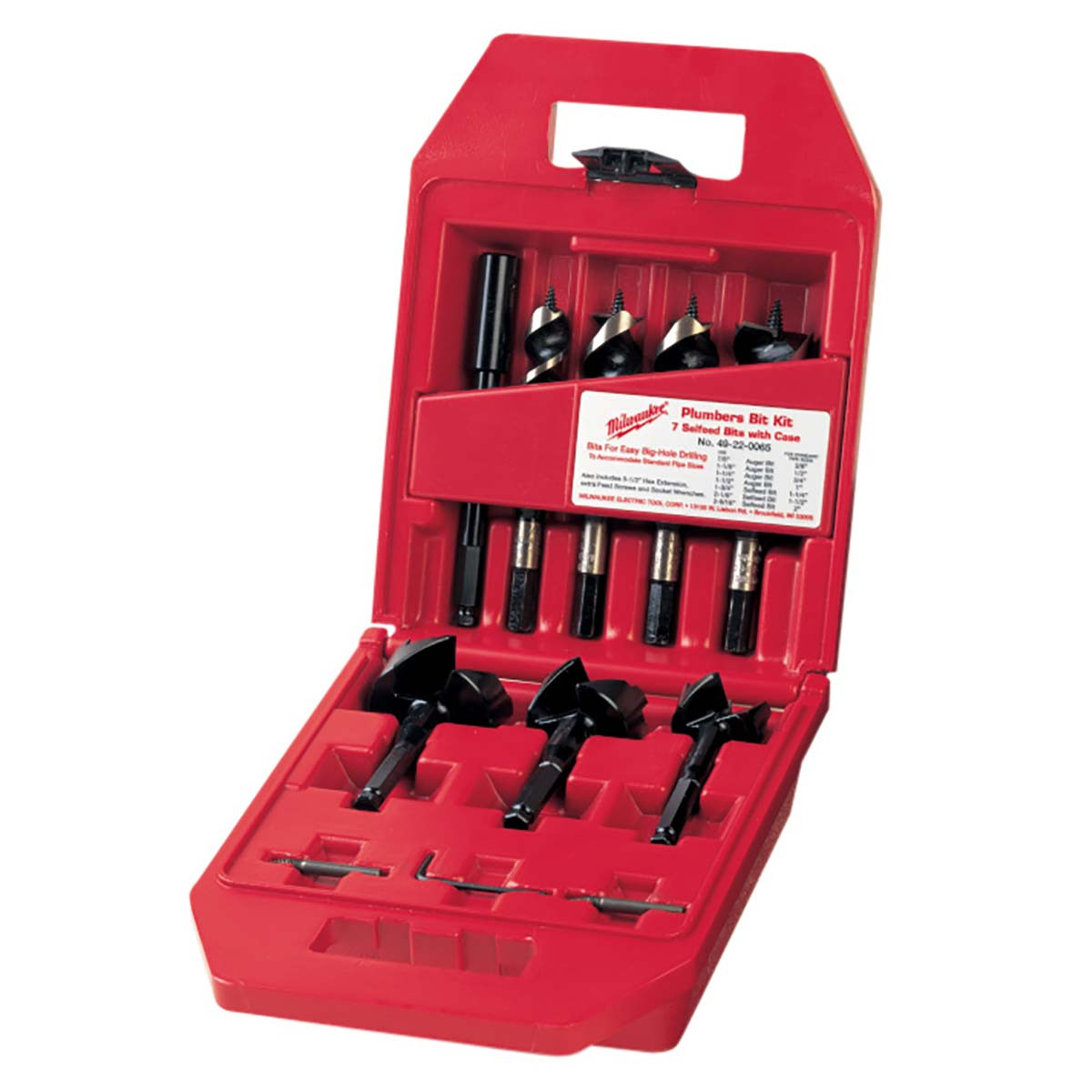 MILWAUKEE ELECTRIC TOOLS 49-22-0065 PLUMBERS' SELFEED BIT KIT (7 PC)