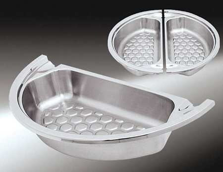 SPRING USA 372-36/12D PAN INSERT 2 QT 1/2 RND W/DRAIN HOLES SS