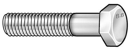 GRAINGER GLOBAL SOURCING 6BA58 HHCS M12-1.25X60MM STEEL ZP PK10
