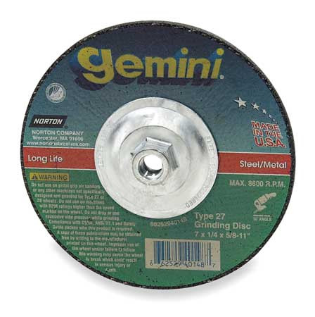 NORTON 66252940148 7" WHEEL DIAM, 1/4" WHEEL THICKNESS, TYP