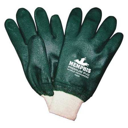 MCR SAFETY 6400 GREEN SANDY PVC KNIT WRIST JERSEY