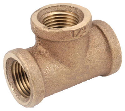ANDERSON METAL CORP 738101-04 PIPE TEE, ROUGH BRASS, 1/4-IN.