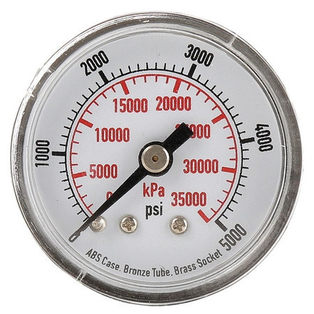 GRAINGER GLOBAL SOURCING 4FMA8 D1335 PRESSURE GAUGE 0 TO 5000 0 TO 35 0