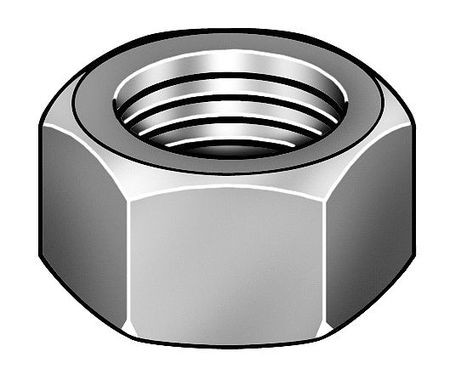 GRAINGER GLOBAL SOURCING 4RVR3 HEX NUT STEEL GR 2H 1-1/8-8 PLAIN PK90