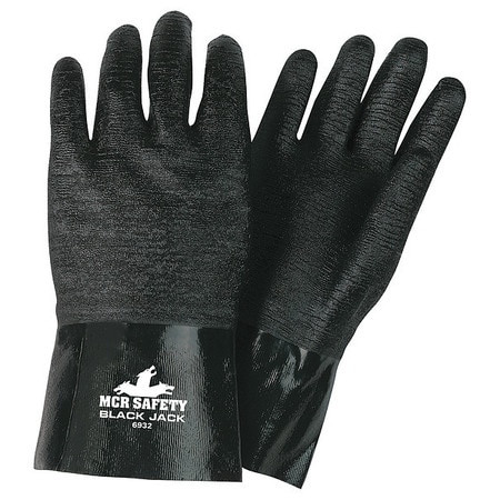 MCR SAFETY 6932 GLOVES, BLACKJACK, LARGE, NEOPRENE, BLAC