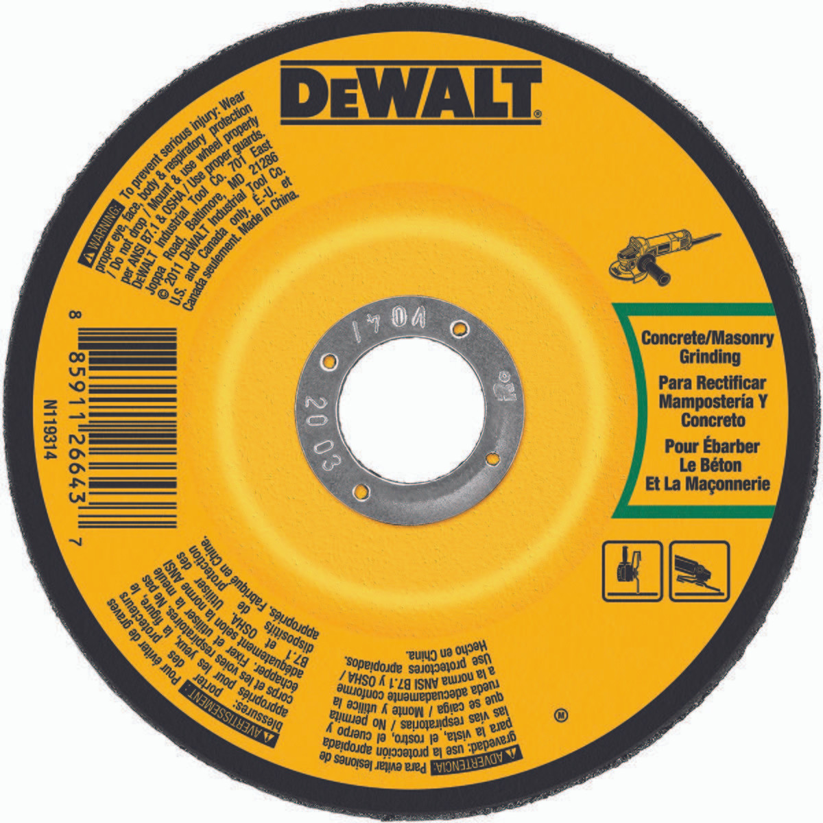 DEWALT TOOLS DWA4500C 4" X 1/4" X 5/8" CONCRETE/MASONRY GRIND