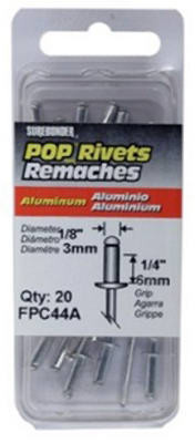 FPC CORPORATION FPC44A ALUMINUM RIVET, MEDIUM, 1/8-IN. DIA., 20