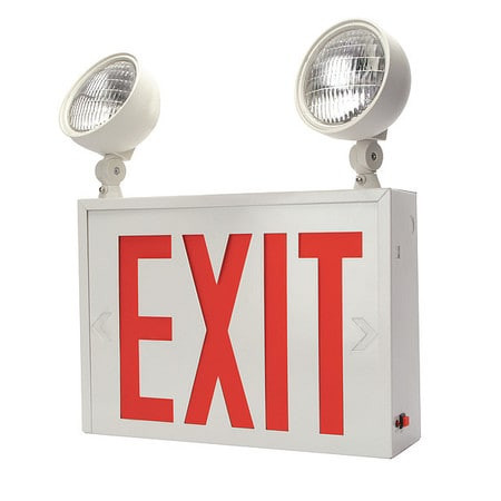 ACUITY BRANDS LHXNY W 1 R EXIT SIGN WITH EMERGENCY LIGHTS, WHITE, 