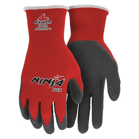 MEMPHIS GLOVE N9680S COATED GLOVES S GRAY/RED PR