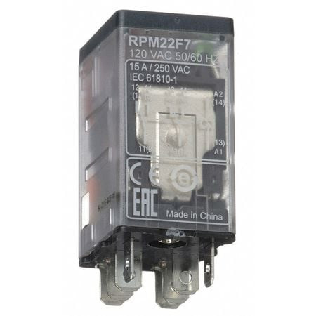 SCHNEIDER ELECTRIC RPM22F7 PLUG IN RELAY 8 PINS SQUARE 120VAC