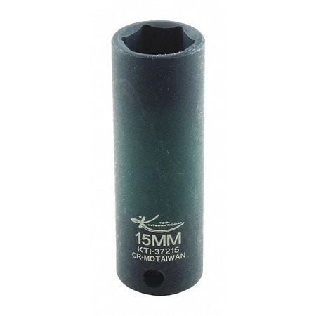 KTI KTI-37215 IMPACT SOCKET METRIC 15MM 2-1/2IN.L HEX