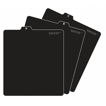 VAULTZ IDEVZ01176 CD INDEX TAB SET,PREPRINTED TABS,BLACK