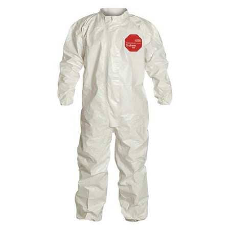 DUPONT SL125TWH2X000600 COLLARED COVERALL ELASTIC WHITE 2XL PK6