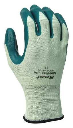 SHOWA BEST GLOVE, INC 4500-06 COATED GLOVES NITRILE XS GREEN 8INL PR