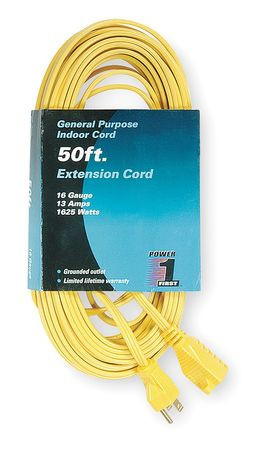 POWER FIRST 1FD59 EXTENSION CORD 50 FT. INDOOR 16/3 GA.